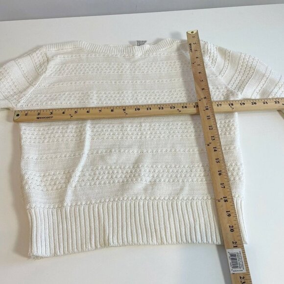 the Denver Womens 90s Vintage Pullover Knit Sweater Ivory M Ribbed Long Sleeve - Picture 7 of 7